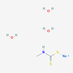 molecular formula C₂H₈NNaO₂S₂ B121830 二水合次甲基二硫代氨基甲酸钠 CAS No. 6734-80-1