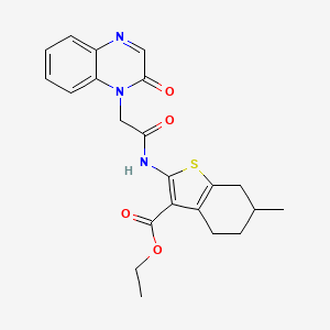 Ethyl 6-methyl-2-[2-(2-oxo-1,2-dihydroquinoxalin-1-yl)acetamido]-4,5,6,7-tetrahydro-1-benzothiophene-3-carboxylate