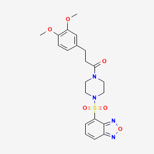 molecular formula C21H24N4O6S B12183053 1-[4-(2,1,3-Benzoxadiazol-4-ylsulfonyl)piperazin-1-yl]-3-(3,4-dimethoxyphenyl)propan-1-one 