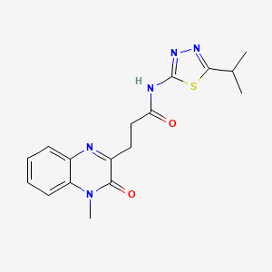 N-(5-isopropyl-1,3,4-thiadiazol-2-yl)-3-(4-methyl-3-oxo-3,4-dihydroquinoxalin-2-yl)propanamide