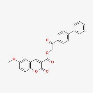 2-Oxo-2-(4-phenylphenyl)ethyl 6-methoxy-2-oxochromene-3-carboxylate