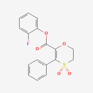 molecular formula C17H13FO5S B12183190 2-Fluorophenyl 3-phenyl-5,6-dihydro-1,4-oxathiine-2-carboxylate 4,4-dioxide 