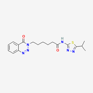 6-(4-oxo-1,2,3-benzotriazin-3(4H)-yl)-N-[(2Z)-5-(propan-2-yl)-1,3,4-thiadiazol-2(3H)-ylidene]hexanamide