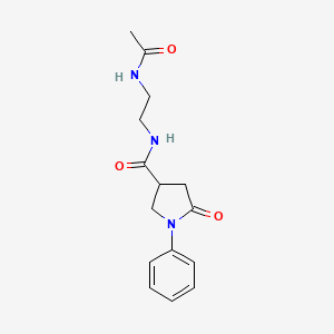 N-{2-[(5-oxo-1-phenylpyrrolidin-3-yl)formamido]ethyl}acetamide