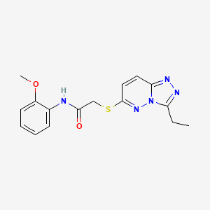 molecular formula C16H17N5O2S B12183372 2-((3-ethyl-[1,2,4]triazolo[4,3-b]pyridazin-6-yl)thio)-N-(2-methoxyphenyl)acetamide 