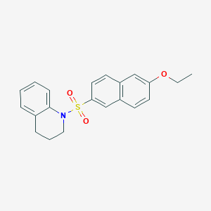 molecular formula C21H21NO3S B12183412 1-[(6-Ethoxy-2-naphthyl)sulfonyl]-1,2,3,4-tetrahydroquinoline 