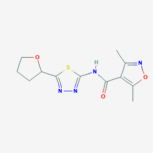 3,5-dimethyl-N-(5-(tetrahydrofuran-2-yl)-1,3,4-thiadiazol-2-yl)isoxazole-4-carboxamide