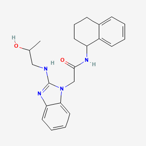 molecular formula C22H26N4O2 B12183449 2-{2-[(2-hydroxypropyl)amino]-1H-1,3-benzodiazol-1-yl}-N-(1,2,3,4-tetrahydronaphthalen-1-yl)acetamide 