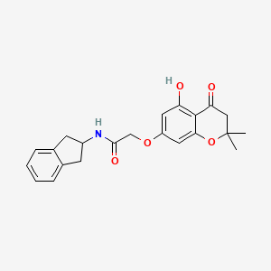 N-(2,3-dihydro-1H-inden-2-yl)-2-[(5-hydroxy-2,2-dimethyl-4-oxo-3,4-dihydro-2H-chromen-7-yl)oxy]acetamide