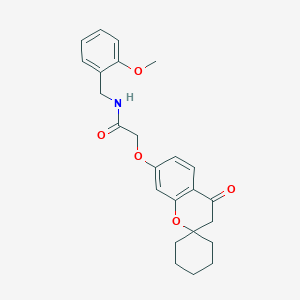 N-(2-methoxybenzyl)-2-[(4-oxo-3,4-dihydrospiro[chromene-2,1'-cyclohexan]-7-yl)oxy]acetamide