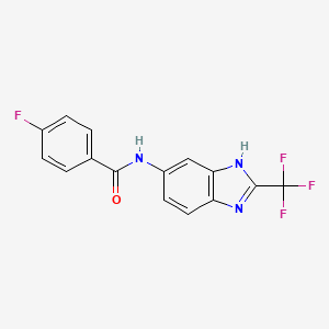 4-fluoro-N-[2-(trifluoromethyl)-1H-benzimidazol-5-yl]benzamide