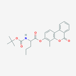 molecular formula C24H27NO6 B12183511 4-methyl-6-oxo-6H-benzo[c]chromen-3-yl N-(tert-butoxycarbonyl)norvalinate 