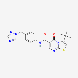 N-(4-((1H-1,2,4-triazol-1-yl)methyl)phenyl)-3-(tert-butyl)-5-oxo-5H-thiazolo[3,2-a]pyrimidine-6-carboxamide