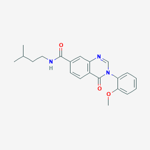 molecular formula C21H23N3O3 B12183586 3-(2-methoxyphenyl)-N-(3-methylbutyl)-4-oxo-3,4-dihydroquinazoline-7-carboxamide 