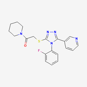 2-{[4-(2-fluorophenyl)-5-(pyridin-3-yl)-4H-1,2,4-triazol-3-yl]sulfanyl}-1-(piperidin-1-yl)ethan-1-one