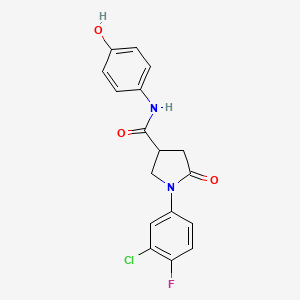 1-(3-chloro-4-fluorophenyl)-N-(4-hydroxyphenyl)-5-oxopyrrolidine-3-carboxamide