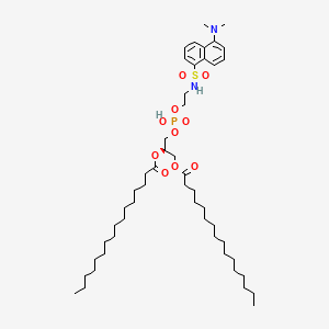 molecular formula C49H85N2O10PS B1218362 [(2R)-3-[2-[[5-(dimethylamino)naphthalen-1-yl]sulfonylamino]ethoxy-hydroxyphosphoryl]oxy-2-hexadecanoyloxypropyl] hexadecanoate CAS No. 81425-71-0