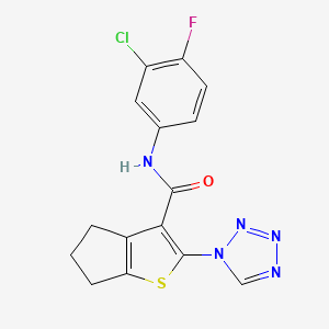 N-(3-chloro-4-fluorophenyl)-2-(1H-tetrazol-1-yl)-5,6-dihydro-4H-cyclopenta[b]thiophene-3-carboxamide