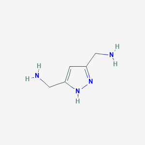 molecular formula C5H10N4 B121837 1H-Pyrazole-3,5-dimethanamine CAS No. 144693-57-2