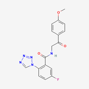 5-fluoro-N-[2-(4-methoxyphenyl)-2-oxoethyl]-2-(1H-tetrazol-1-yl)benzamide