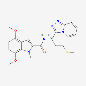 4,7-dimethoxy-1-methyl-N-[3-(methylsulfanyl)-1-([1,2,4]triazolo[4,3-a]pyridin-3-yl)propyl]-1H-indole-2-carboxamide