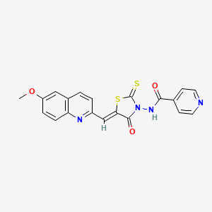 N-{(5Z)-5-[(6-methoxyquinolin-2-yl)methylidene]-4-oxo-2-thioxo-1,3-thiazolidin-3-yl}pyridine-4-carboxamide