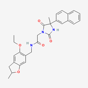 N-[(5-ethoxy-2-methyl-2,3-dihydro-1-benzofuran-6-yl)methyl]-2-[4-methyl-4-(naphthalen-2-yl)-2,5-dioxoimidazolidin-1-yl]acetamide