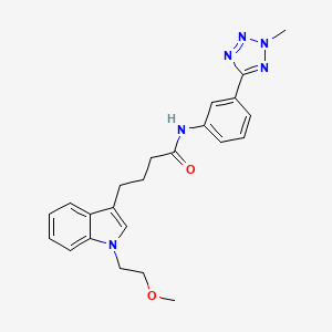 4-[1-(2-methoxyethyl)-1H-indol-3-yl]-N-[3-(2-methyl-2H-tetrazol-5-yl)phenyl]butanamide