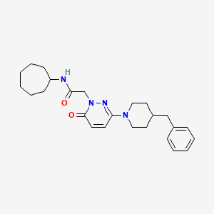 2-(3-(4-benzylpiperidin-1-yl)-6-oxopyridazin-1(6H)-yl)-N-cycloheptylacetamide