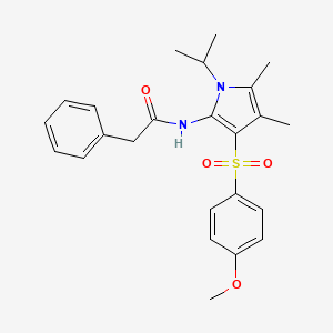 molecular formula C24H28N2O4S B12183882 N-{3-[(4-methoxyphenyl)sulfonyl]-4,5-dimethyl-1-(propan-2-yl)-1H-pyrrol-2-yl}-2-phenylacetamide 