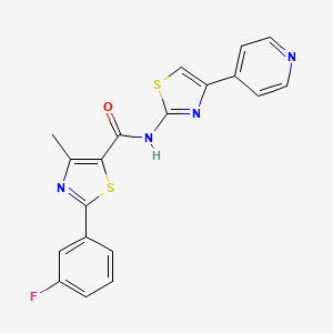 2-(3-fluorophenyl)-4-methyl-N-[4-(pyridin-4-yl)-1,3-thiazol-2-yl]-1,3-thiazole-5-carboxamide