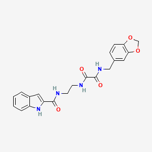 molecular formula C21H20N4O5 B12183941 N-(1,3-benzodioxol-5-ylmethyl)-N'-{2-[(1H-indol-2-ylcarbonyl)amino]ethyl}ethanediamide 