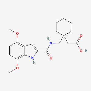 [1-({[(4,7-dimethoxy-1H-indol-2-yl)carbonyl]amino}methyl)cyclohexyl]acetic acid