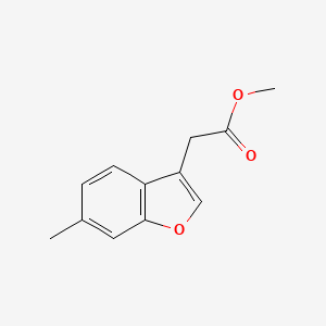 molecular formula C12H12O3 B12183990 3-Benzofuranacetic acid, 6-methyl-, methyl ester 