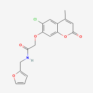 2-[(6-chloro-4-methyl-2-oxo-2H-chromen-7-yl)oxy]-N~1~-(2-furylmethyl)acetamide