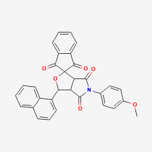 5-(4-methoxyphenyl)-3-(naphthalen-1-yl)-3a,6a-dihydrospiro[furo[3,4-c]pyrrole-1,2'-indene]-1',3',4,6(3H,5H)-tetrone