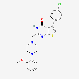 molecular formula C24H23ClN4O2S B12184143 5-(4-chlorophenyl)-2-{[4-(2-methoxyphenyl)piperazin-1-yl]methyl}-3H,4H-thieno[2,3-d]pyrimidin-4-one 