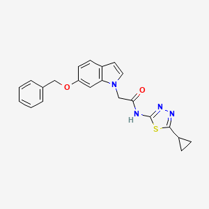 1H-Indole-1-acetamide, N-(5-cyclopropyl-1,3,4-thiadiazol-2-yl)-6-(phenylmethoxy)-