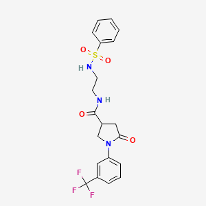 5-oxo-N-{2-[(phenylsulfonyl)amino]ethyl}-1-[3-(trifluoromethyl)phenyl]pyrrolidine-3-carboxamide