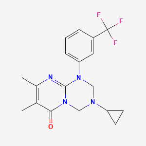 3-cyclopropyl-7,8-dimethyl-1-[3-(trifluoromethyl)phenyl]-1,2,3,4-tetrahydro-6H-pyrimido[1,2-a][1,3,5]triazin-6-one