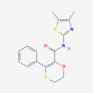 molecular formula C16H16N2O2S2 B12184323 N-[(2Z)-4,5-dimethyl-1,3-thiazol-2(3H)-ylidene]-3-phenyl-5,6-dihydro-1,4-oxathiine-2-carboxamide 