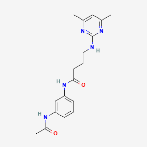 N-(3-acetamidophenyl)-4-((4,6-dimethylpyrimidin-2-yl)amino)butanamide