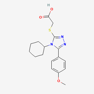 2-[4-Cyclohexyl-5-(4-methoxyphenyl)-1,2,4-triazol-3-ylthio]acetic acid