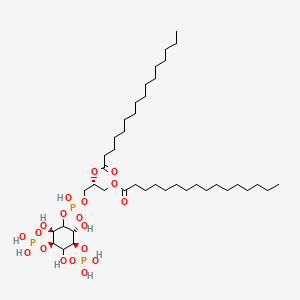 molecular formula C41H81O19P3 B1218441 [(2R)-2-hexadecanoyloxy-3-[hydroxy-[(2R,3R,5S,6R)-2,4,6-trihydroxy-3,5-diphosphonooxycyclohexyl]oxyphosphoryl]oxypropyl] hexadecanoate CAS No. 214282-36-7