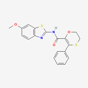 N-[(2Z)-6-methoxy-1,3-benzothiazol-2(3H)-ylidene]-3-phenyl-5,6-dihydro-1,4-oxathiine-2-carboxamide