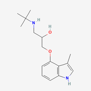 molecular formula C16H24N2O2 B1218447 1-(tert-butylamino)-3-[(3-methyl-1H-indol-4-yl)oxy]-2-propanol 