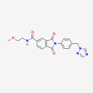 N-(2-methoxyethyl)-1,3-dioxo-2-[4-(1H-1,2,4-triazol-1-ylmethyl)phenyl]-2,3-dihydro-1H-isoindole-5-carboxamide