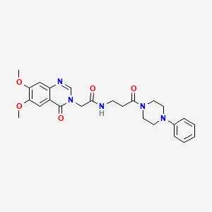 2-(6,7-dimethoxy-4-oxoquinazolin-3(4H)-yl)-N-[3-oxo-3-(4-phenylpiperazin-1-yl)propyl]acetamide