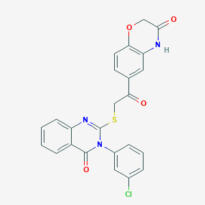 6-(2-{[3-(3-chlorophenyl)-4-oxo-3,4-dihydroquinazolin-2-yl]sulfanyl}acetyl)-3,4-dihydro-2H-1,4-benzoxazin-3-one