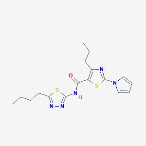 N-[(2Z)-5-butyl-1,3,4-thiadiazol-2(3H)-ylidene]-4-propyl-2-(1H-pyrrol-1-yl)-1,3-thiazole-5-carboxamide